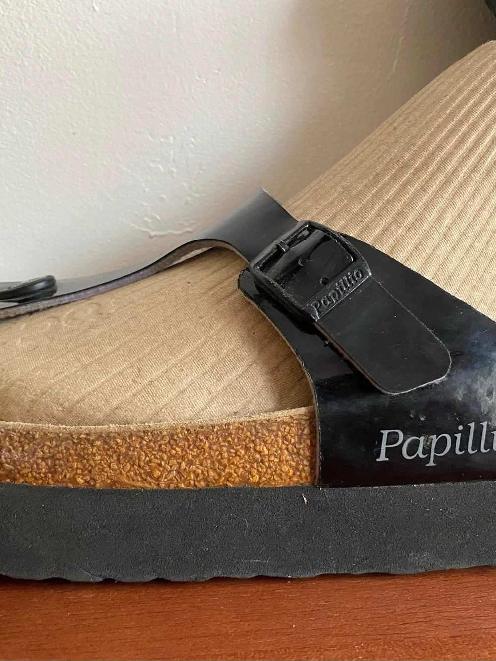 Pre-owned Papillio Gizeh Platform Women's Sandals with Black Strap Sz 40/9